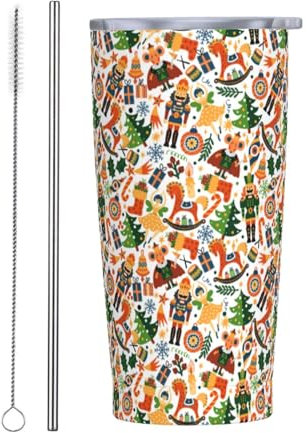 Tasse Thermique 20Oz, Casse-Noisette De Noël Tasse À Café À Double Paroi Tasse De Voiture Réutilisable Tasse Isotherme, Pour Boissons Chaudes Et Froides, Café