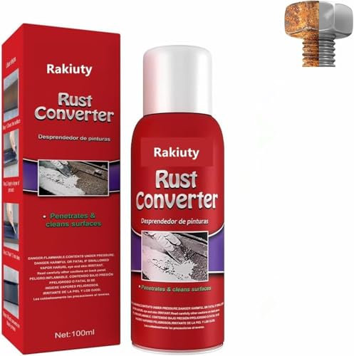 Rakiuty Spray Eliminador de Óxido Metal,Spray de Eliminación de Óxido,Eliminador de Oxido para Automóviles,Spray Eliminador de óxido Metal con Cepillo,100ml