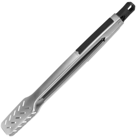 Napoleon® BBQ Accessory - GATL008 - Premium Grill Tongs, QuickClick™ Single-Hand Operation, Grooved End, Slip Resistant Handle Grip, Hanging Loop, Dishwasher Safe
