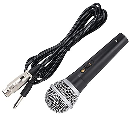 Cuifati Professionell Dynamisk XLR-Mikrofon för Att Sjunga Karaoke, Handhållen Trådbunden Mikrofon med 9,8 Fot Kabel, Kardioid Enkelriktad, Plug and Play, för Hemmafester, Scener, Högtalare och