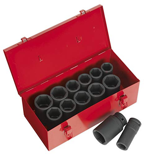 Sealey Ak687 Impact Socket Set 13Pc Deep 3/4Sq Drive Metric/Imperial