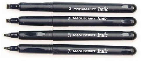 Callicreative Manuscript Italic Calligraphy Black Extra Broad Pen 4.8 mm
