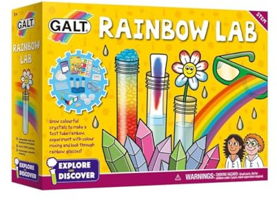 Galt Rainbow Lab - Explore & Discover Childrens Science Kit - 12 Science Experiments for Kids, Colourful Crystals - STEM Toys & National Curriculum Compatible - Gifts for Boys & Girls Ages 5 P