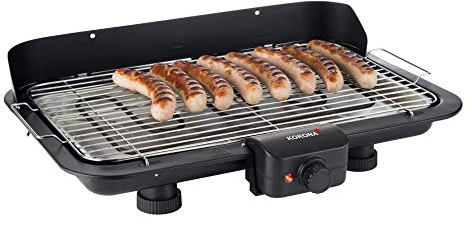 Korona 46117 Elektrischer Barbecue Tischgrill mit XXL-Grillfläche (51 x 30 cm) | 2200 Watt | Abnehmbares Heizelement | Sicherheitsschalter | Stufenlose Temperatureinstellung