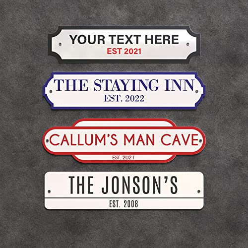 Personalised Street Sign Custom Contemporary Modern Vintage Street Railway Sign