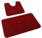 Rururug Juego de Alfombrillas de baño de Microfibra Lavable, Juego de 2 Alfombrillas de baño Antideslizantes para baño e Inodoro, Alfombra de baño roja, 50 x 80 cm + 50 x 40 cm