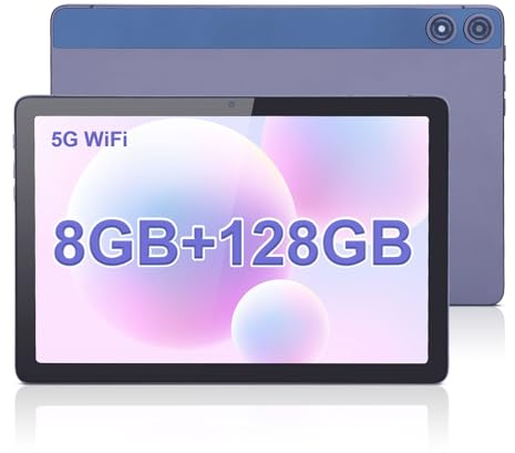 C idea Tablet 10,1, Android 12 Tablet, schermo Full HD 1920 * 1200 IPS, ROM da 128 GB (TF 1 TB) 8 GB di RAM, WiFi 5G | Fotocamera da 8 MP + 13 MP | Batteria a lunga durata da 6000 mAh