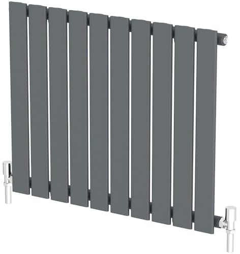 Radiant Living Anthracite Horizontal Radiator 600 x 756mm – Single Flat Panel Designer Radiator, High Efficiency Modern Steel Heating for Living Room & Bathroom