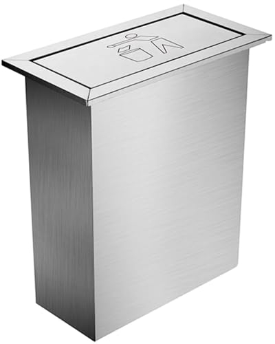 CHFYIJYHM Pattumiera da incasso, pattumiera da incasso da banco, pattumiera da cucina con coperchio in acciaio con bilanciamento, contenitori for rifiuti commerciali, cestino for il riciclaggio domest
