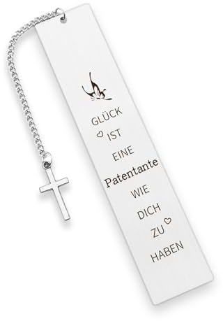 DTUIEUI Lesezeichen Metall, Patentante Geschenk, Hochwertiger Edelstahl, 1 Stück