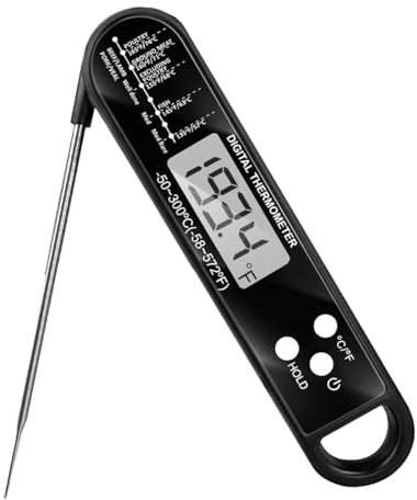 Tomedeks termometro cucina professionale,termometro da cucina,termometri per alimenti,Termometro Carne con Magnete per Forno, Alimenti, Latte, Acqua