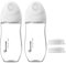 Anti-Colic Glass Baby Bottle, Baby Milk Bottle Set with Medium Flow Teat (M), 3+ Months, 8 oz/240 ml, Wide-Neck, BPA Free, Pack of 2 - White