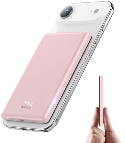 Power Bank for Magsafe, 2026 Ultra Slim 5000mAh 20W Fast Charging Powerbank Wireless Magnetic Portable Charger,USB C in&Out PD Phone Battery Pack,for iPhone 12/13/14/15/16/17 Air Mini Plus Pro Max