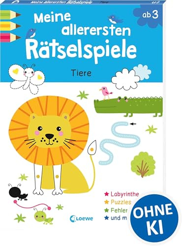 Meine allerersten Rätselspiele - Tiere: Großer Lern- und Rätselspaß für die Kleinsten! Garantierter Lernerfolg - Für Kindergartenkinder ab 3 Jahren