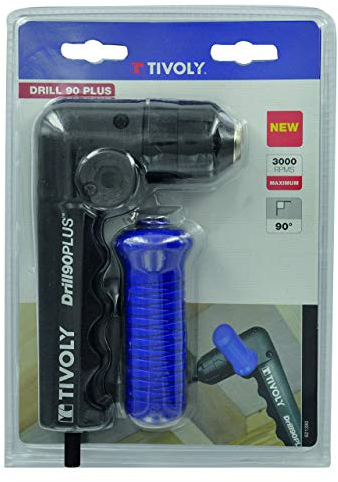 Tivoly1390 Drill90 Right Angle Drilling and Driving Power Drill Attachment, Blue