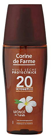 Corine de Farme - Aceite seco protector y bronceador, FPS 20, 150 ml