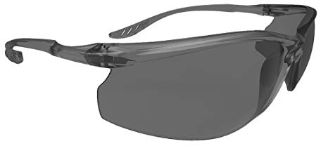 Portwest PW14 Lite Safety Glasses Slim Side Arms Anti-Scratch | Smoke, One Size, CE Certified, EN 166, EN 170, EN 172, UV Protection, Lightweight, Durable, Construction