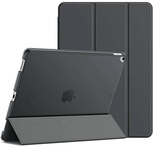 JETech Case for iPad Pro 12.9 2nd/1st Gen (2017/2015), Dark Grey | Slim Translucent Back Design, Tri-Fold Stand, Auto Wake/Sleep, Lightweight Shockproof Cover