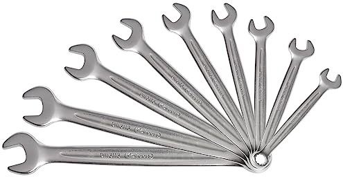 KS TOOLS - 922.0041 - Jeu de 8 clés mixtes métriques - Clé à cliquet en boîte - Composé de 8 pièces de 8 à 24 mm - Angle de fourche et œil incliné à 15°