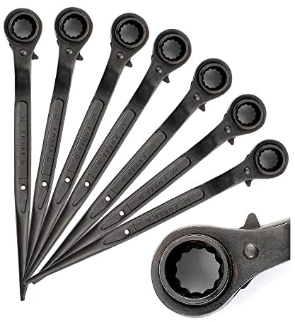 TOOLTRADERS 6 x Ratsche Gerüstbauratsche Gerüstbauknarre Gerüstratsche Gerüst Ratschenschlüssel 19-22mm