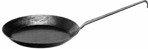 Padella in ferro battuto, diametro 28 cm, senza rivestimento