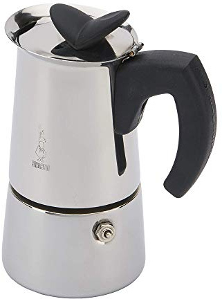Bialetti - Musa Induction, Cafetière Expresso en Inox, Adaptée à Tous Les Types de Plaques de Cuisson, 4 Tasses (150 Ml), Argenté
