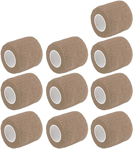 E Support 10Stk Nackt Rollen Kohesive Selbsthaftende Bandagen Fingerpflaster Fingerverband Wundverband selbstklebend wasserfest 4.5mx5cm