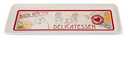 Egan Vassoio in Ceramica Rettangolare Linea Sale e Pepe 36x13 cm