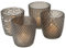 Boltze Juego de 4 portavelas Marilu (gris, portavelas / portavelas de té decorativos, portavelas Ø 8 cm, varios diseños, forma redonda, portavelas de té) 2002930