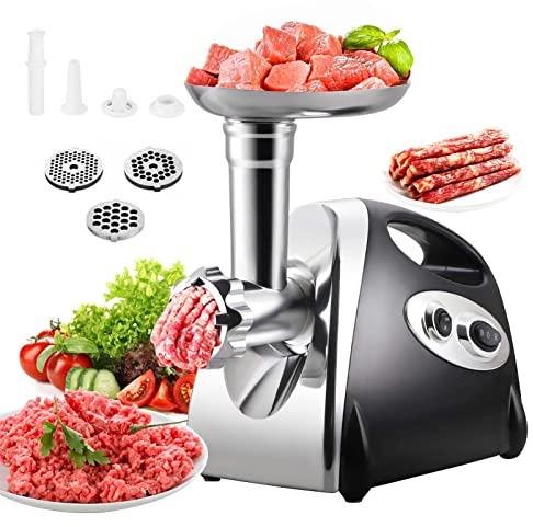 Trintion Electric Meat Mincer Grinder Food Grinding Mincing Machine 2800W Sausage Maker Stuffer with 7 Attachments Included Grind Variety of Poultry Meat
