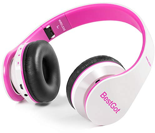 Kids Headphones Bluetooth for Kids Volume Limited 95dB 60-Hours W/Pink | Children's bluetooth headphones, perfect and comfortable