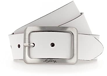MUSTANG Leder Gürtel Woman's Leather Belt 3.5 W90 White weiß