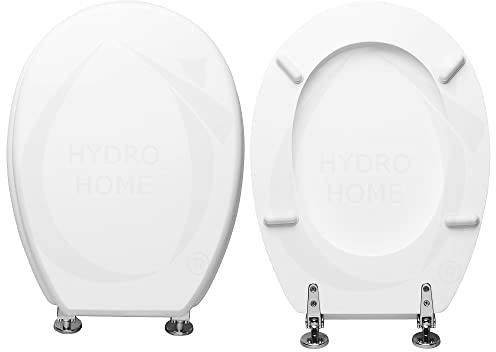 Tapa del Inodoro Asiento Piemonte Pozzi Ginori de Madera Barnizada, Color Blanco, Compatible y Dedicado Económico by Hydro Home