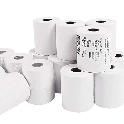 NefLaca 20 Rollo Papel Térmico 57mmx35mmx15m Rollos Térmico Cada Rollo para Impresora EPOS, Terminal POS, caja Registradora y Tpv -Sin Bpa