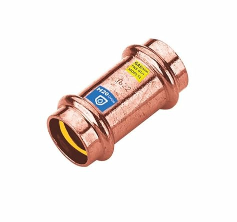 Sanpro CUPRESSK Pressfitting Kupfer Kupplung - Muffe, Größe V 22 (Pressfitting Kupfer Gas Wasser Trinkwasser Heizung Sanitär Fittings Fitting Kupferleitung)