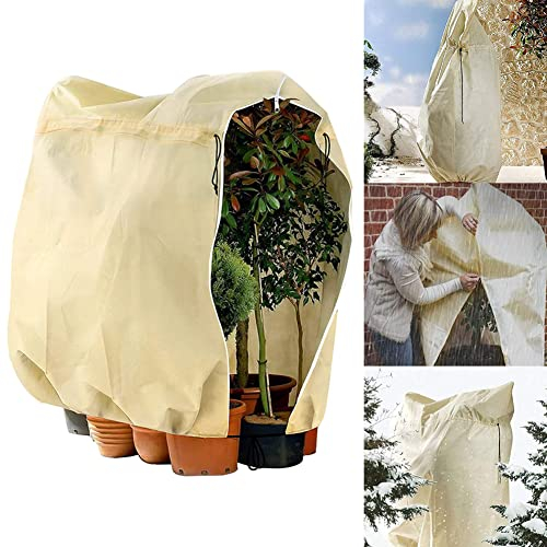 BEAUTYBIGBANG Plant Frost Protection Covers 200x240cm Garden Fleece Frost Protection Covers XL for Plant with Zipper and Drawstring, Large Winter Plant Frost Protection Covers