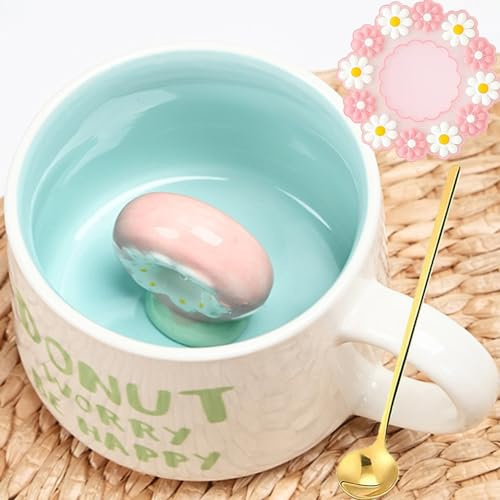 Arawat Donuts mugg present till flickvän kvinnor 3D kopp keramik 350 ml roligt ordspråk sött te kaffe mugg födelsedagsförslag