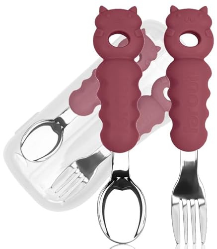 farout Baby Besteckset Kindergabel & Babylöffel Edelstahl mit Silikon Griff, BPA frei Esslernbesteck ab 1 Jahr, Kinderbesteck, Lernbesteck - Ideal als BLW Besteck Set