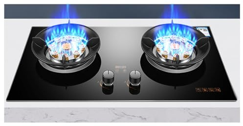 Cuisinière À Gaz 73 Cm 2 Feux, 5,2KW 9 Cavités Temporisées Haute Flamme, Avec Sécurité Anti-extinction, Réchaud À Conversion Gaz/GPL (Size : LPG)