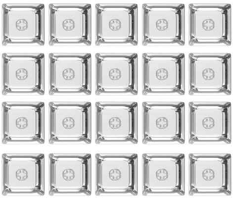 DAERBALA Crystal Keycaps 1U Lot de 20 touches rétroéclairées avec couche transparente Cherry MX compatibles avec claviers mécaniques