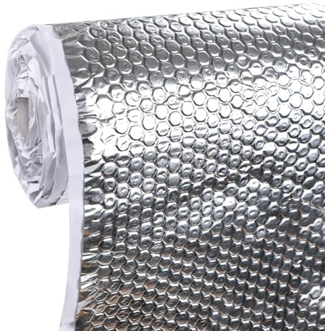 Sleeleece 2mm 2qm Alubutyl Silber Anti Dröhn Dämmmatte selbstklebend Auto Dämmung - KFZ Lärmschutz, Schalldämmung und Schallschutz 50 x 400 cm