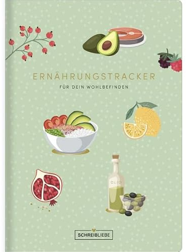 Korsch Verlag Ernährungstracker - Für dein Wohlbefinden - A5-14,8 cm x 21 cm vegan - Notizheft - SchreibLiebe