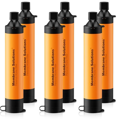 Membrane Solutions Filtre à eau personnel, paille de filtration de survie, équipement portable, préparation aux urgences, approvisionnement pour boire, randonnée, camping, voyage, chasse, équipe de