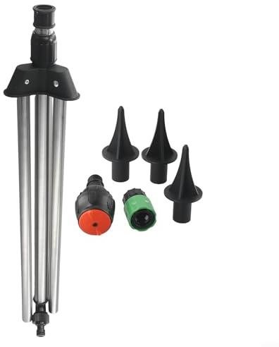 Stativ-Sprinkler mit einstellbarer Reichweite, Edelstahl und Kunststoff, einfache Anpassung (Set)