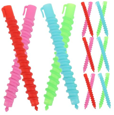 HAKIDZEL Spiral Dauerwellenwickler aus Kunststoff Ersatz für Spiralcurlstäbe Benutzerfreundlich 60 Stück Packung für Kurzes Haar und Dauerwellen Zufällige Farbe