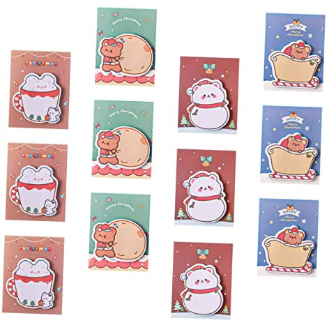 Parliky 12stücke Weihnachts-memo-sticker Bunte Notizzettel Für Nachrichten Notizen Und Aufgaben Für Büro Schule Und Zuhause Kreative Haftnotizen Im Festlichen Design