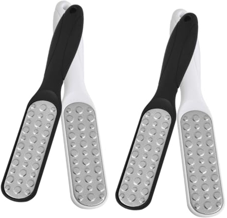 IWOWHERO Lima per Piedi 4 Pezzi in Acciaio Inox 430 a Doppia Faccia Strumento per Ridurre Pelle Dura e Accumuli per Cura Piedi e Rimozione Calli