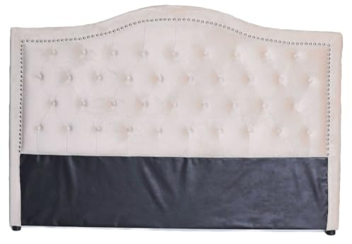 PALAZZO INT Vintage Bettkopfteil Chateau Royal – Chesterfield-Samt-Kopfteil mit Knopfsteppung, 117 × 160 × 6 cm, freistehend & wandmontierbar, Boudoir-Design, komfortable Polsterung