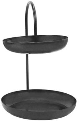 Kueohse Plateau de service multifonction, double étagère à gâteau, étagère à , plateau de rangement, Home Dec, étagère à dessert, assiette à gâteau, plateau à fruits, A, env. 22,1 x 19,7 x 32 cm