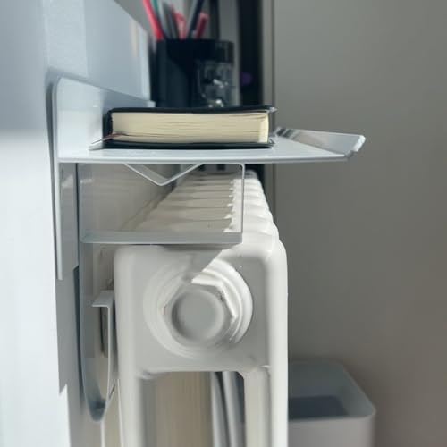 Mensola Del Radiatore Mensola Termosifone Copri radiatore superiore 200 180 160 140 120 CM, mensola rustica stretta sospesa in legno bianco sopra il radiatore, mensola per radiatore senza foratura con